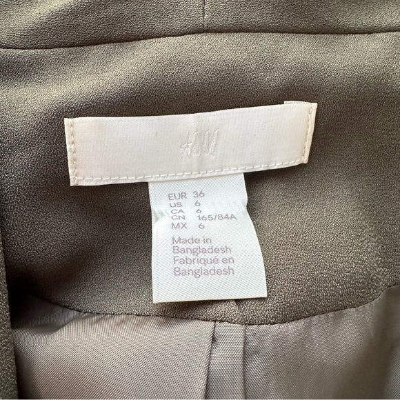 H&M open front blazer Olive Green w/pockets - Picture 3 of 6